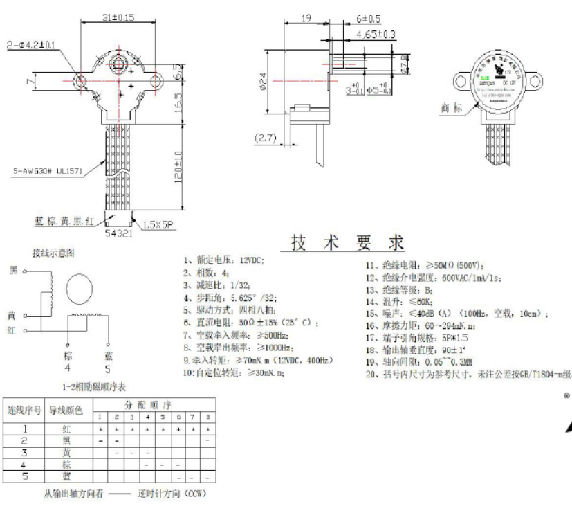 步進(jìn)電機(jī)參數(shù)表
