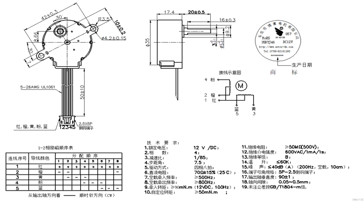 步進(jìn)電機(jī)參數(shù)表
