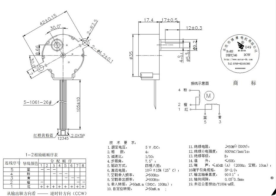 步進(jìn)電機參數(shù)表